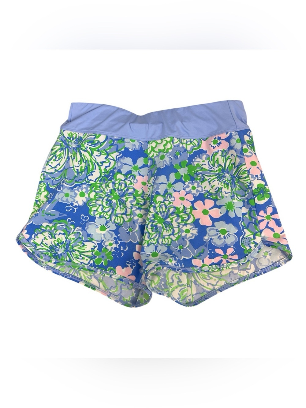 Lilly Pulitzer 3.5" Luxletic Bicci Running Shorts Sunwashed Blue Plumes size XXS